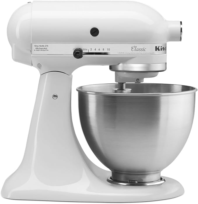 Aucma stand mixer on kitchen counter with fresh dough